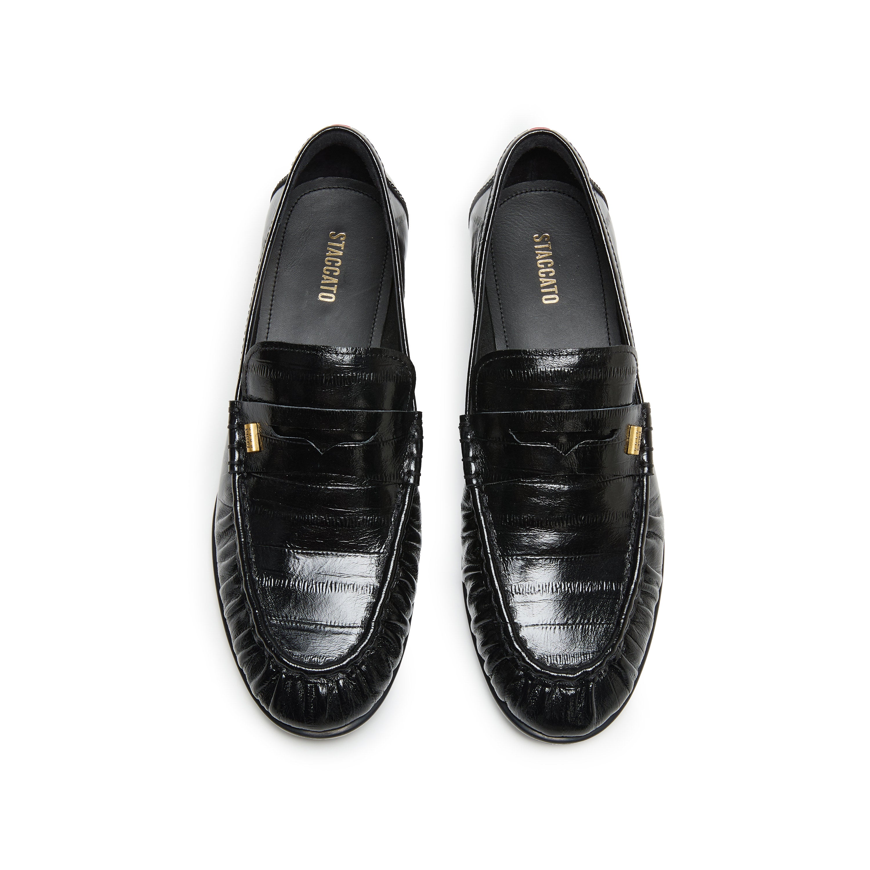 Black Suede Penny Loafers with Hardware