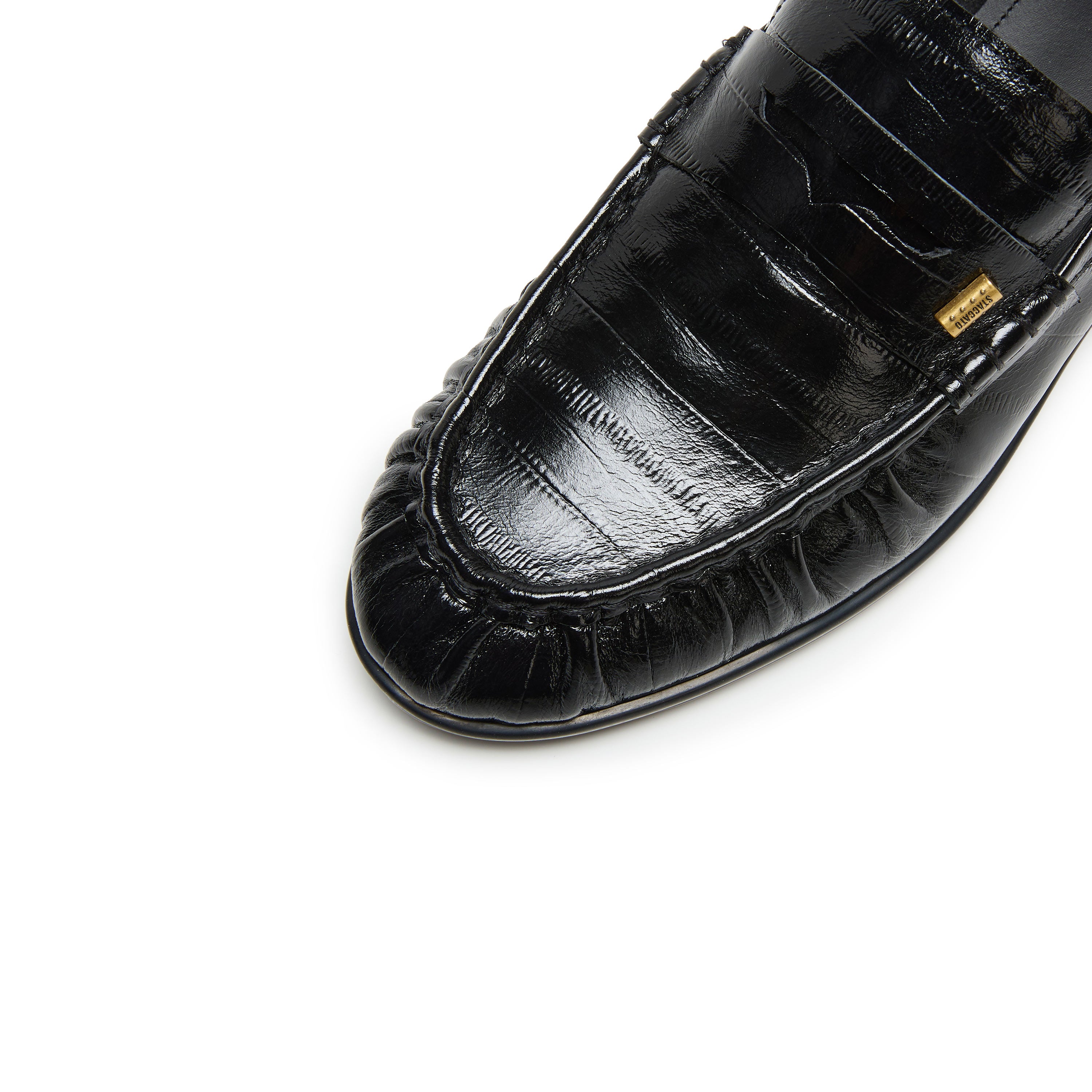Black Suede Penny Loafers with Hardware