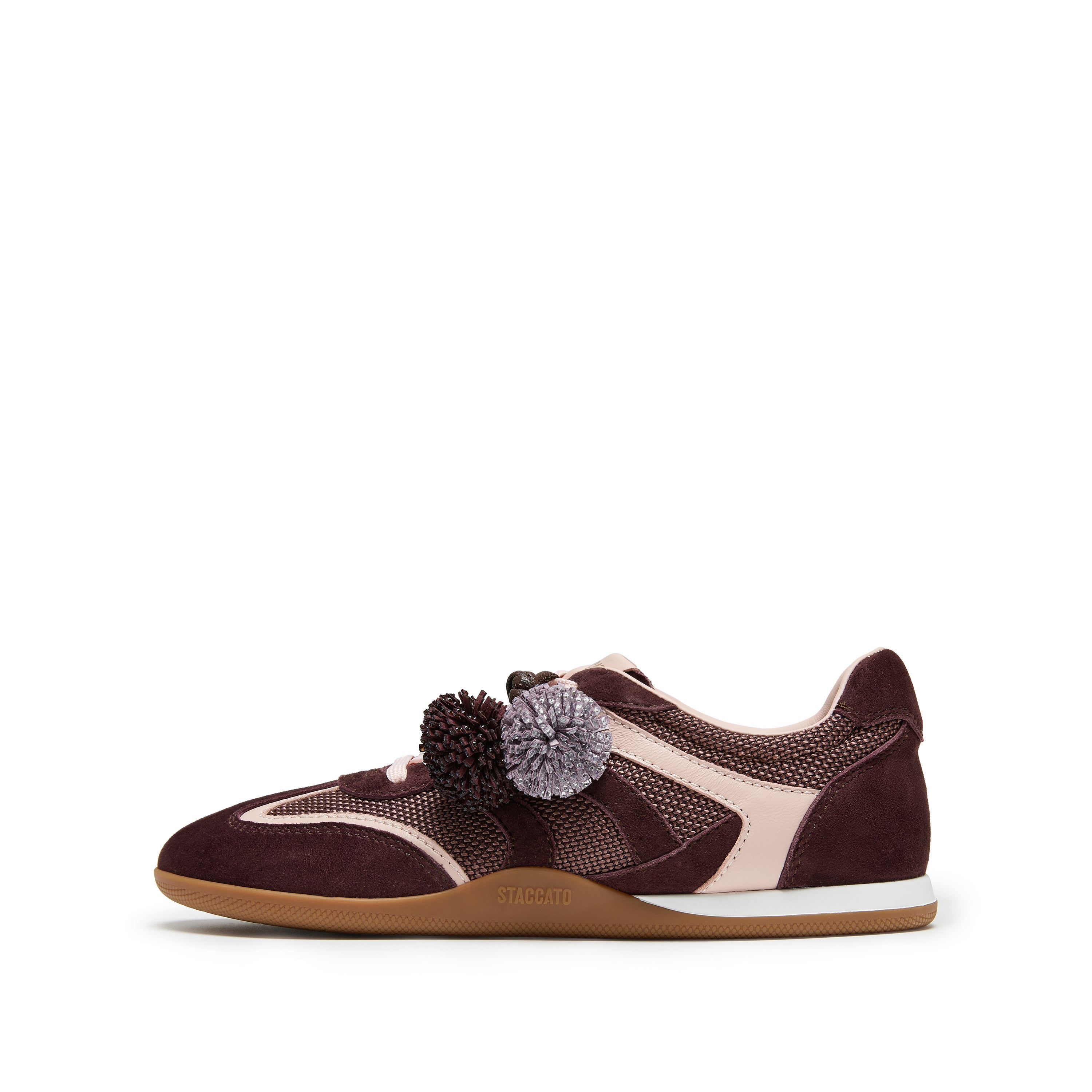 Burgundy Suede Fireworks Charm Sole Sneakers