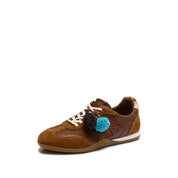 Brown Suede Fireworks Charm Sole Sneakers