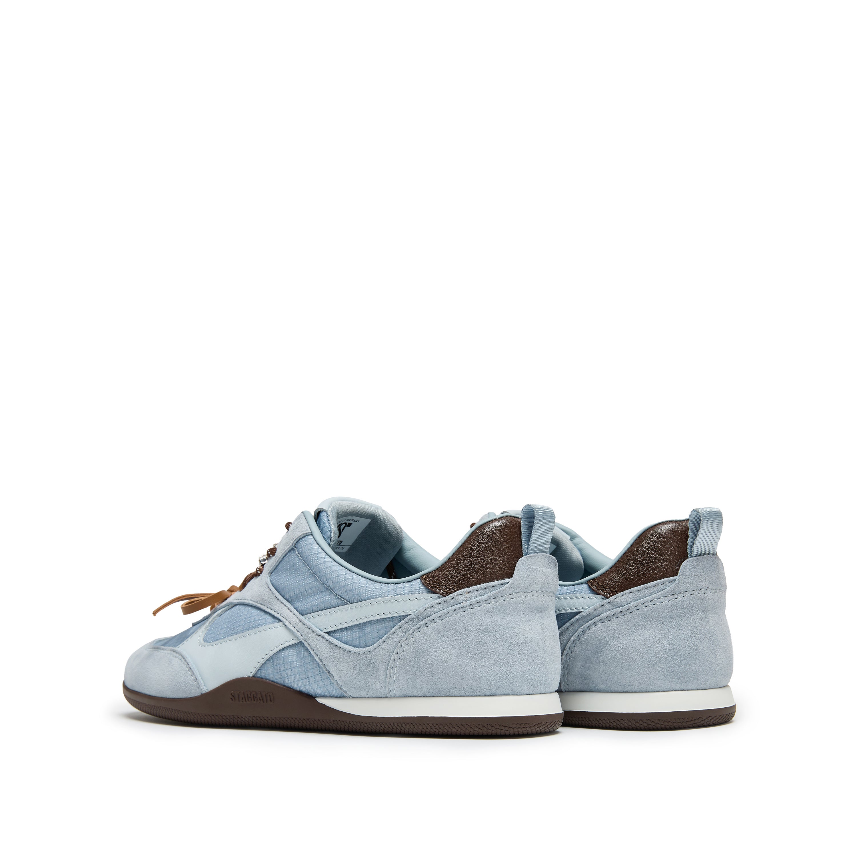 Blue Crystal Embellished Casual Sneakers