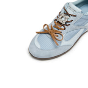 Blue Crystal Embellished Casual Sneakers