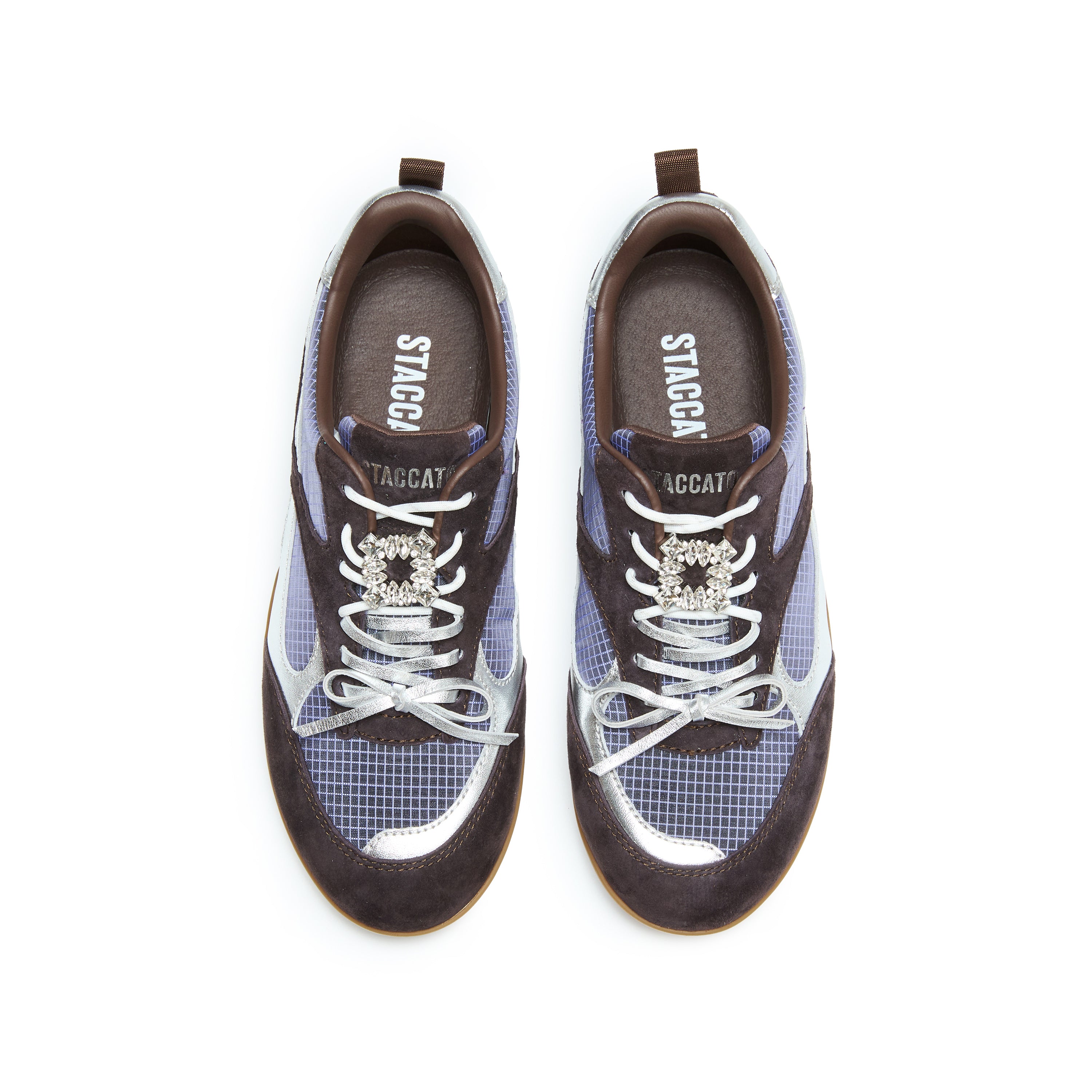 Purple Crystal Embellished Casual Sneakers