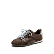 Brown Crystal Embellished Casual Sneakers