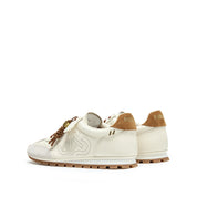 Perforated ST Logo Suede Patchwork Flat Sneakers