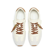 Perforated ST Logo Suede Patchwork Flat Sneakers