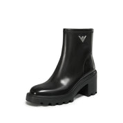 STACCATO × VERA WANG Metal Emblem Block Heel Ankle Boots