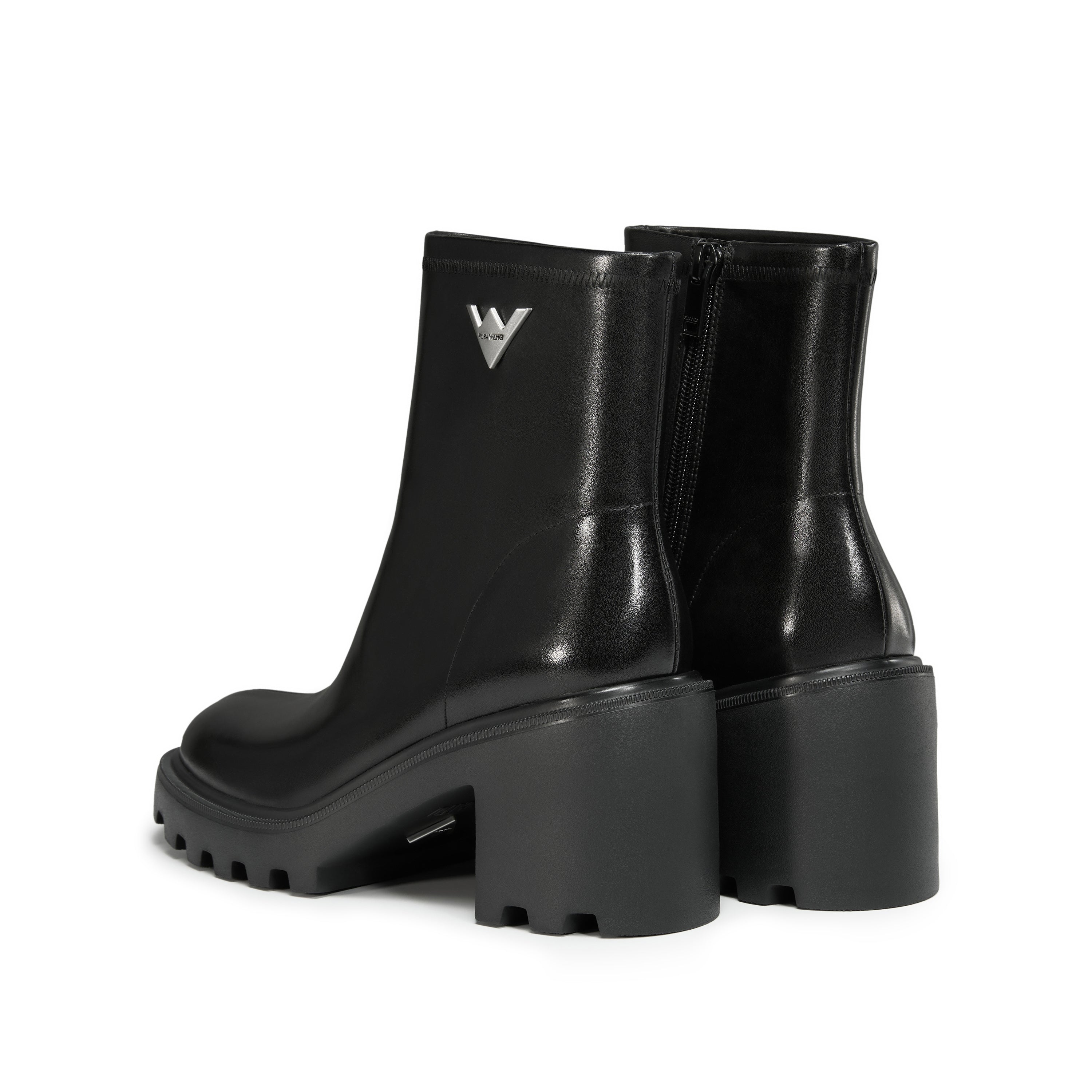STACCATO × VERA WANG Metal Emblem Block Heel Ankle Boots