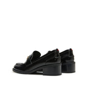 Black Metal Hardware Block Heel Loafers