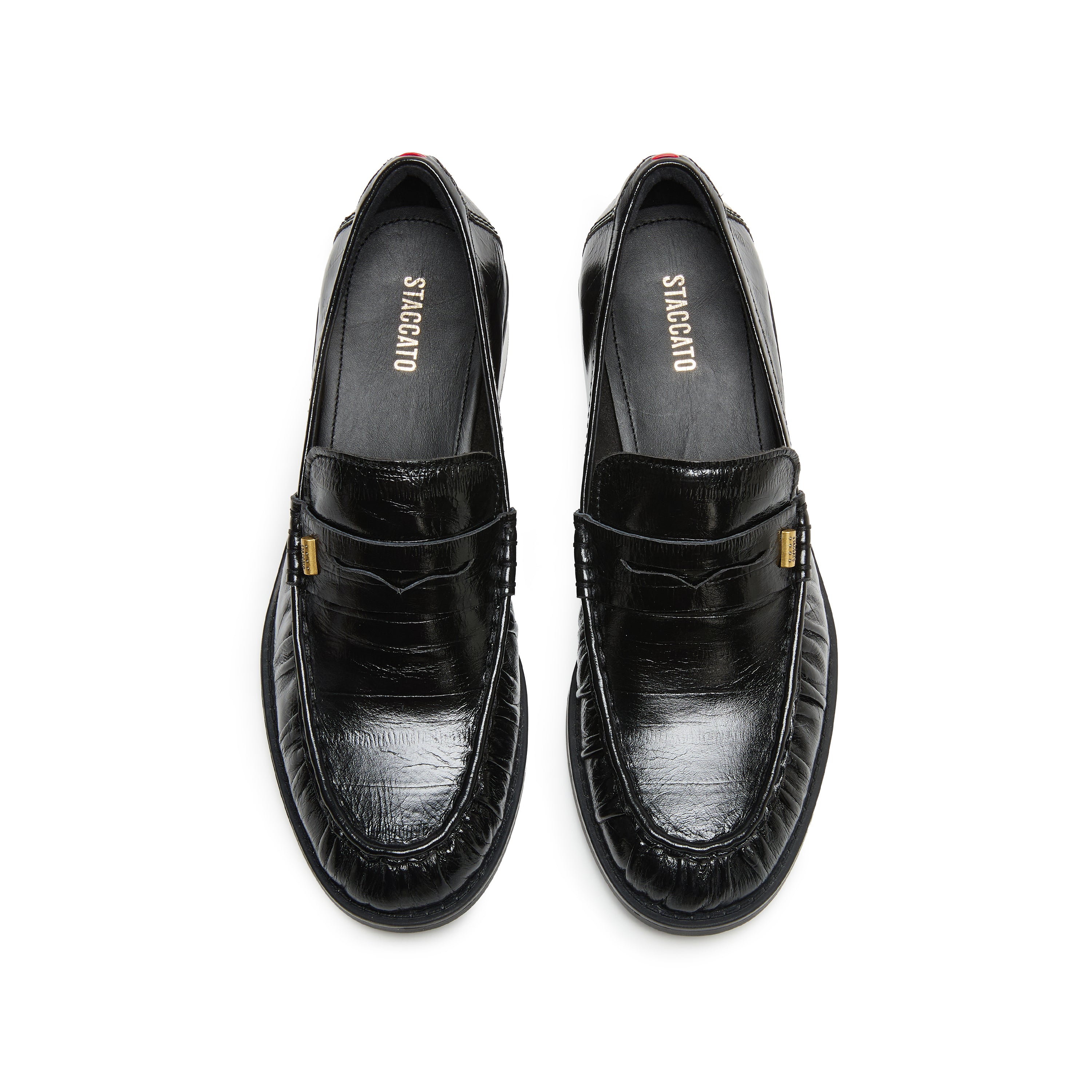 Black Suede Block Heel Penny Loafers
