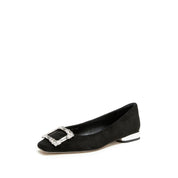 Sheep Crystal Square Buckle Low Heel Flats