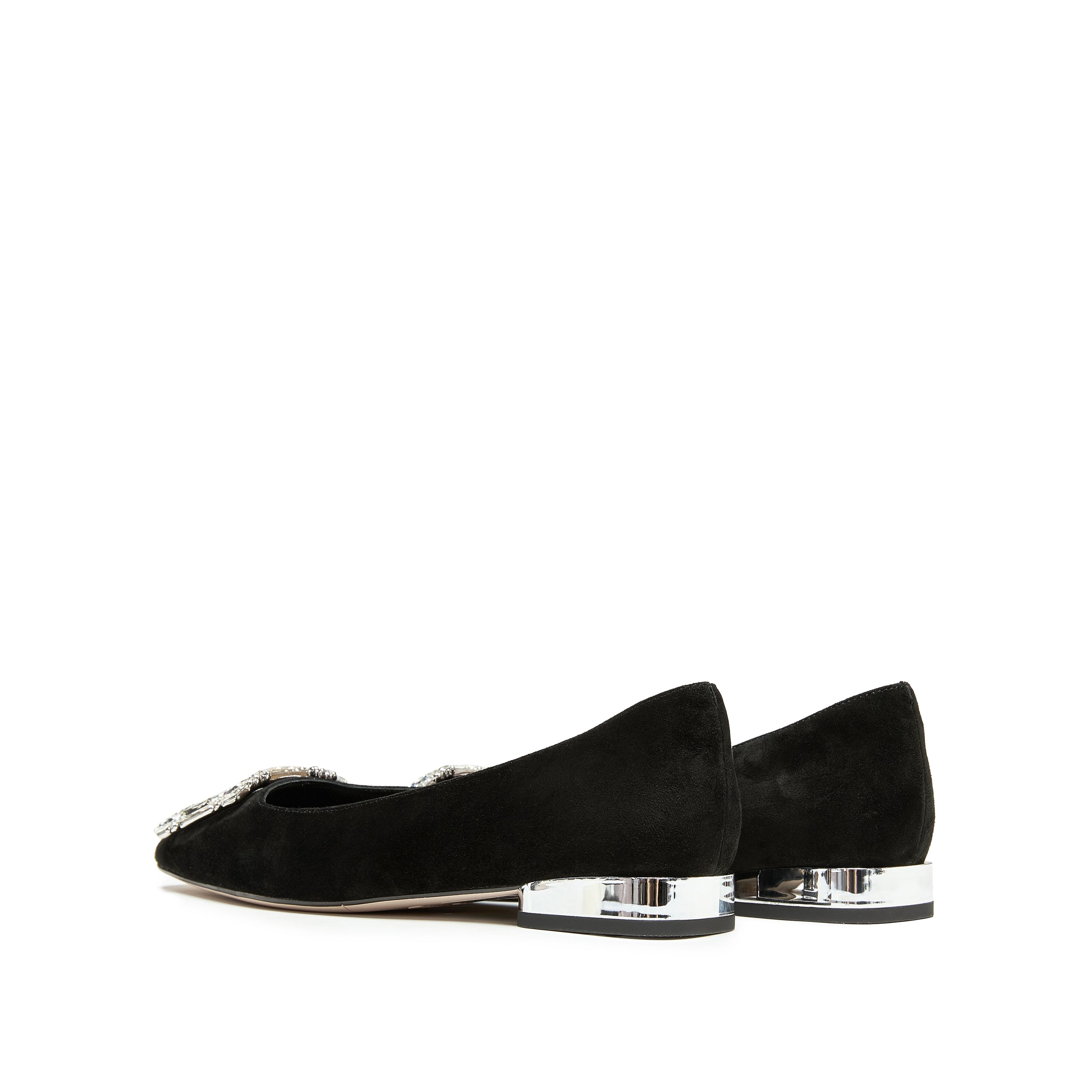 Sheep Crystal Square Buckle Low Heel Flats