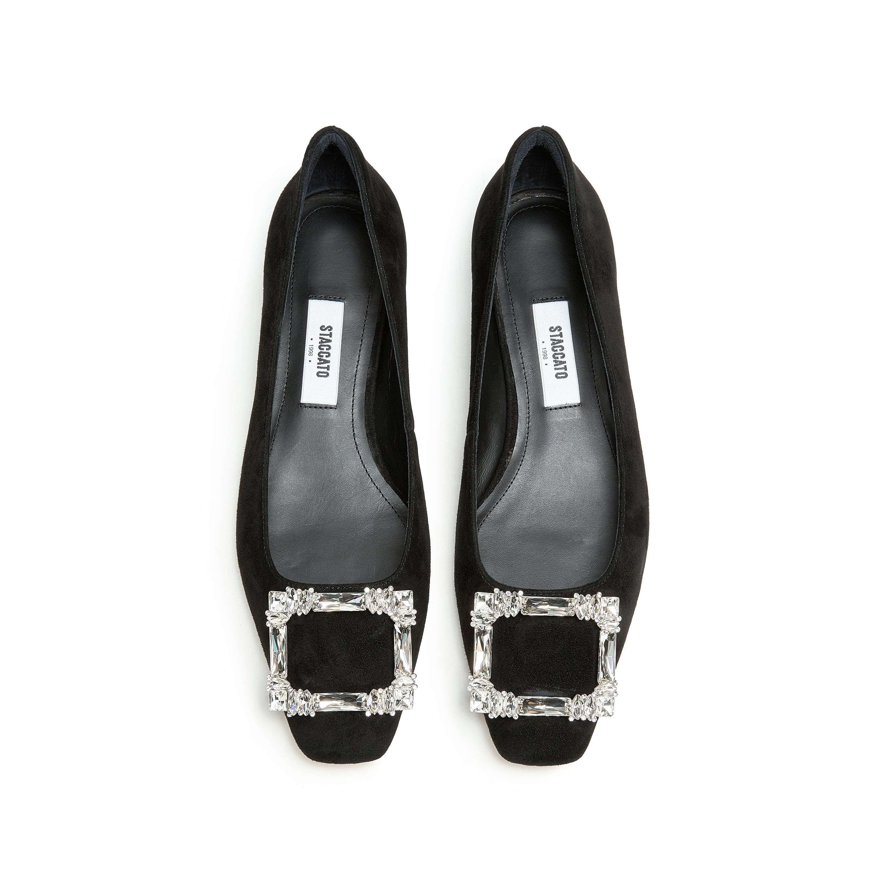 Sheep Crystal Square Buckle Low Heel Flats