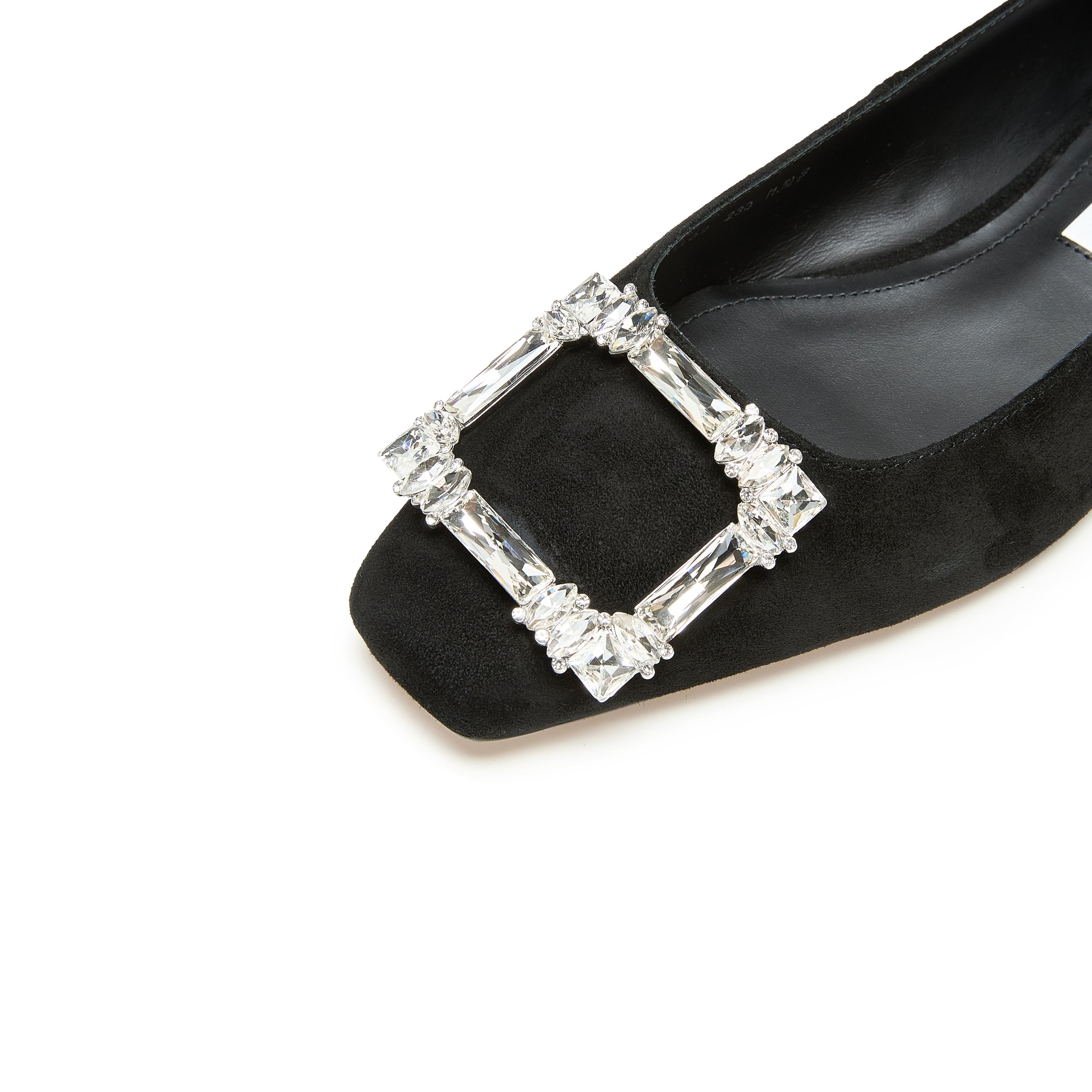 Sheep Crystal Square Buckle Low Heel Flats
