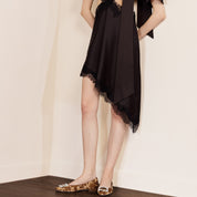 Calf Hair Print Crystal Buckle Low Heel Flats