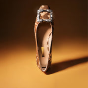 Calf Hair Print Crystal Buckle Low Heel Flats