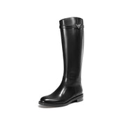 STACCATO × VERA WANG Metal Buckle Leather Riding Boots