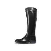 STACCATO × VERA WANG Metal Buckle Leather Riding Boots