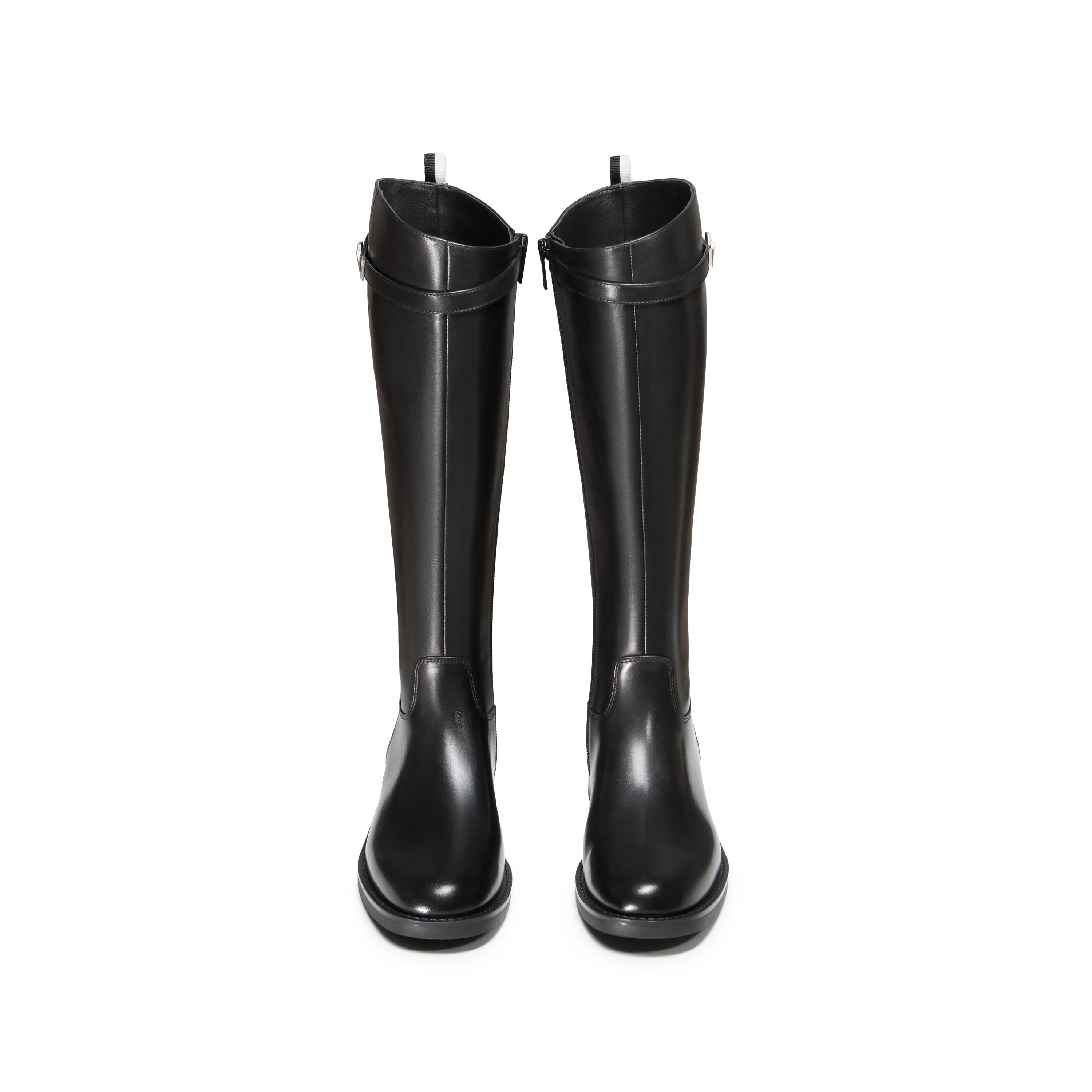 STACCATO × VERA WANG Metal Buckle Leather Riding Boots