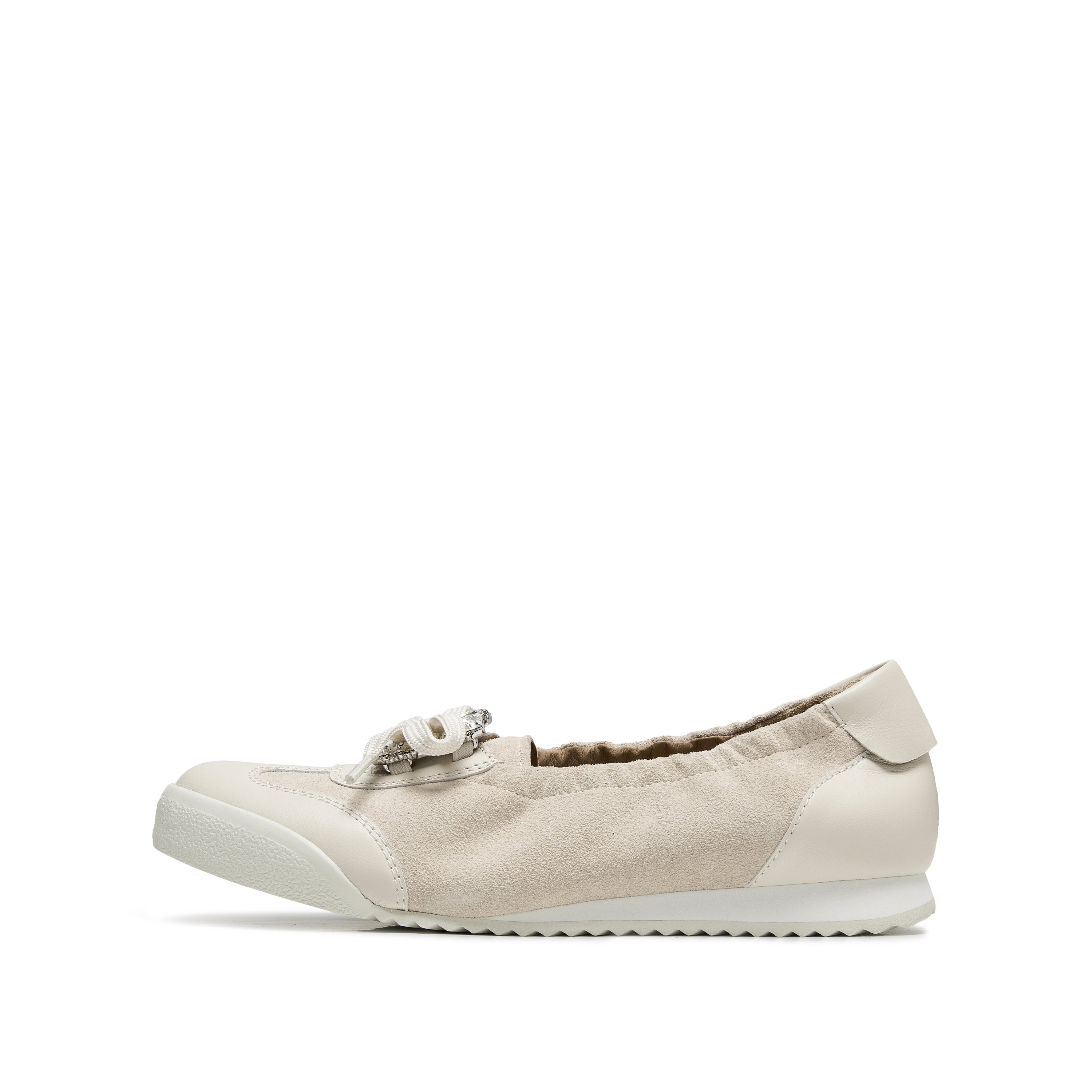 Beige Bow Casual Flats