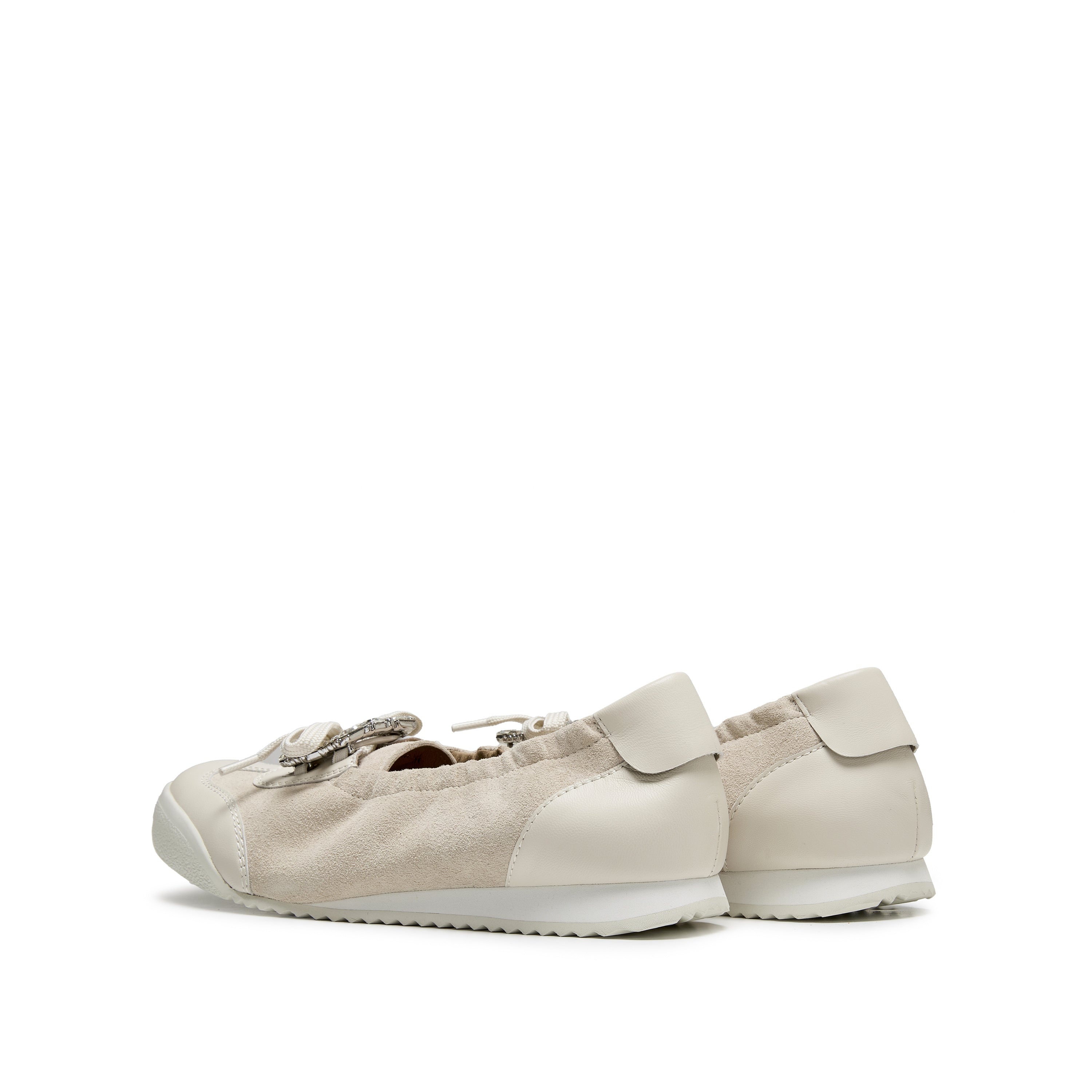 Beige Bow Casual Flats