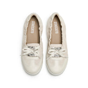 Beige Bow Casual Flats