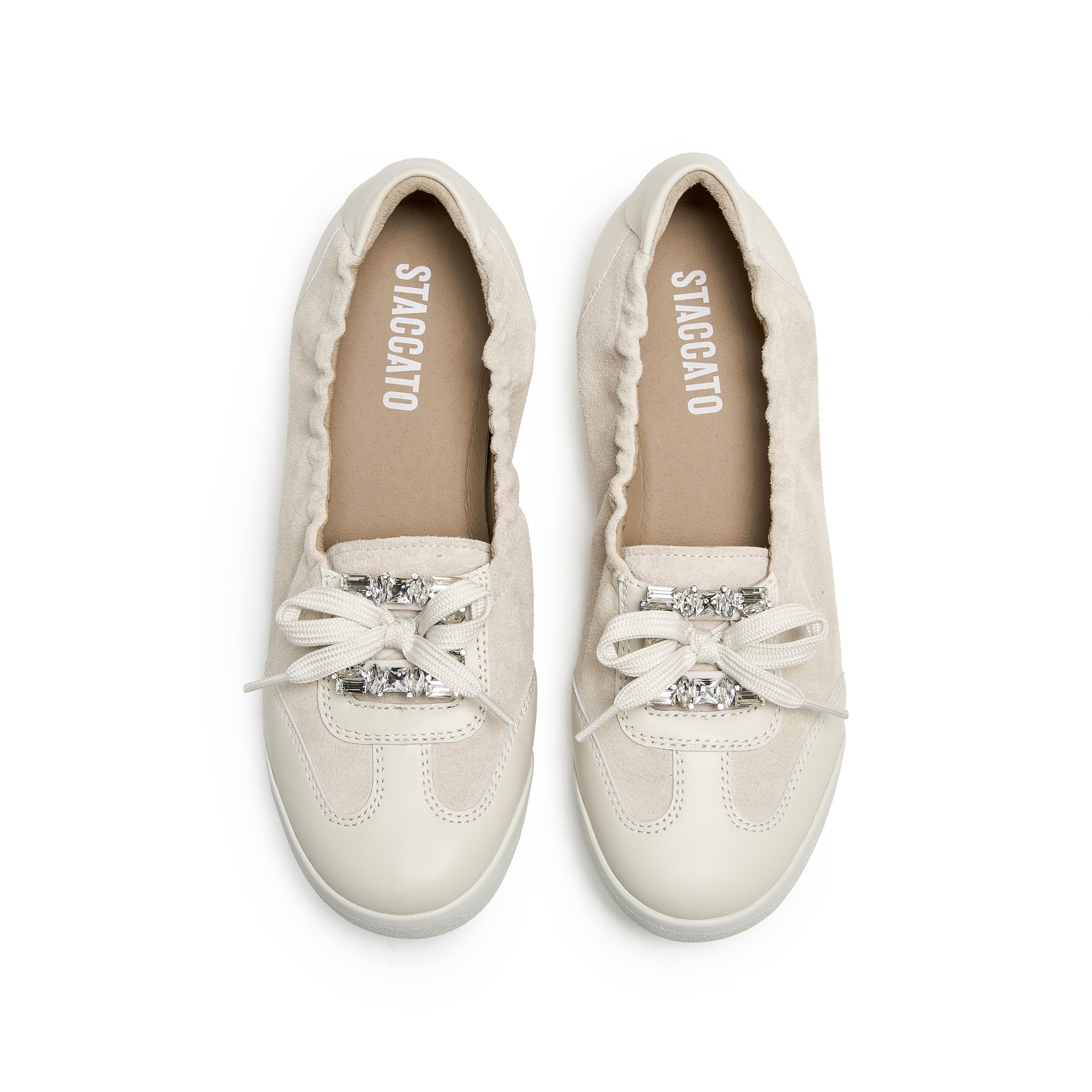 Beige Bow Casual Flats