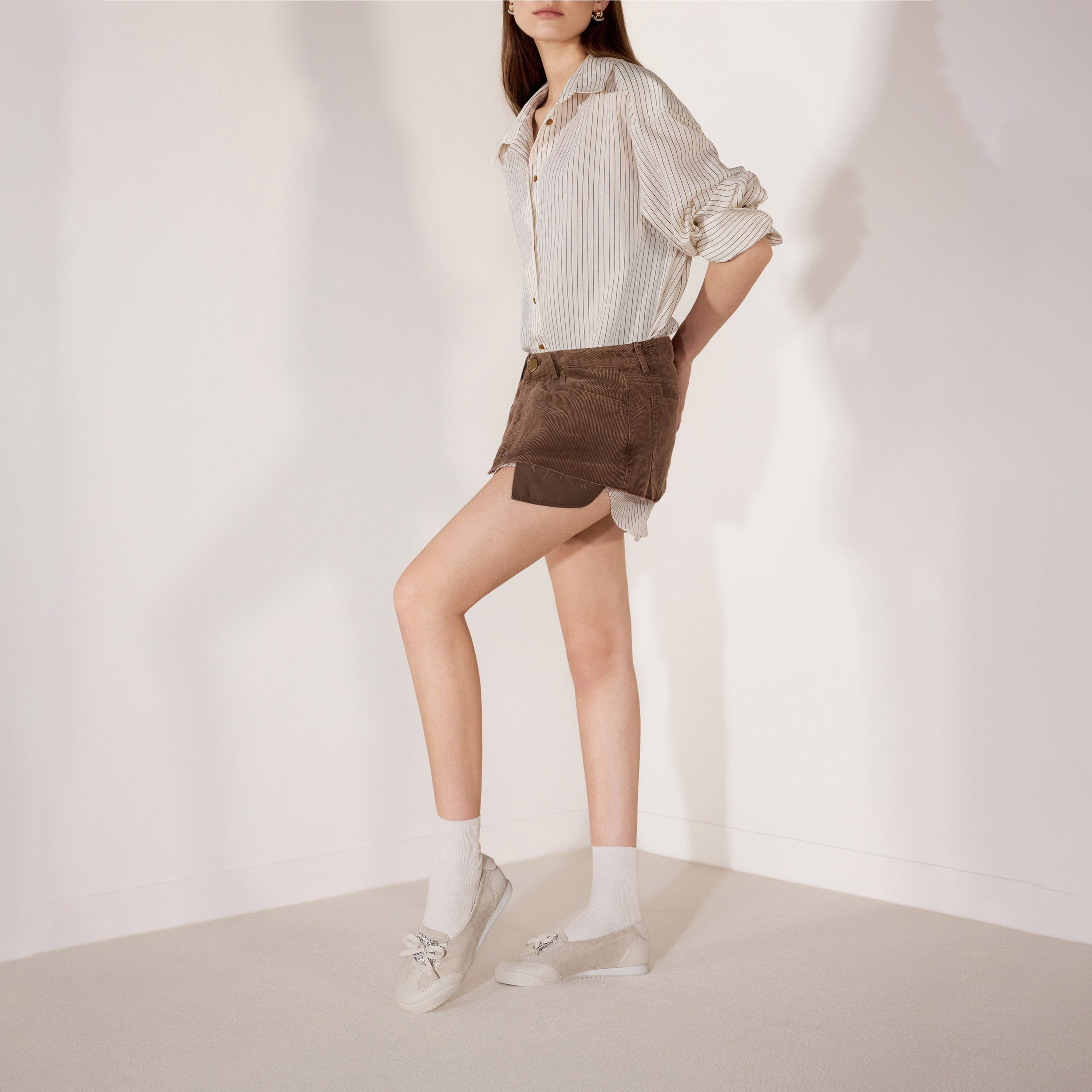 Beige Bow Casual Flats
