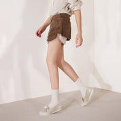 Beige Bow Casual Flats