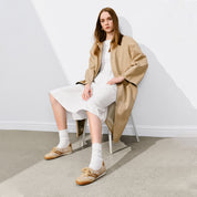 White Mint Patch Leather Ballerina Trainers