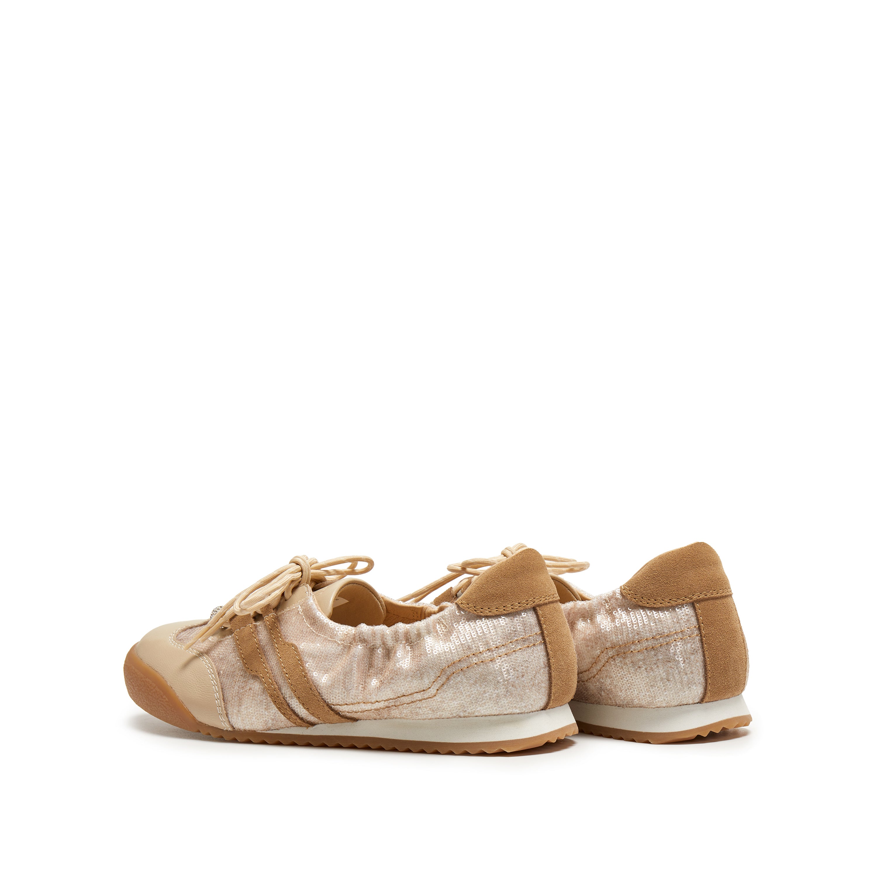 Brown Sugar Patch Sequins Ballerina Trainers