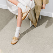 Brown Sugar Patch Sequins Ballerina Trainers