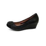 Load image into Gallery viewer, Black ST Crystal-Buckle Leather Pumps
