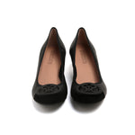 Load image into Gallery viewer, Black ST Crystal-Buckle Leather Pumps
