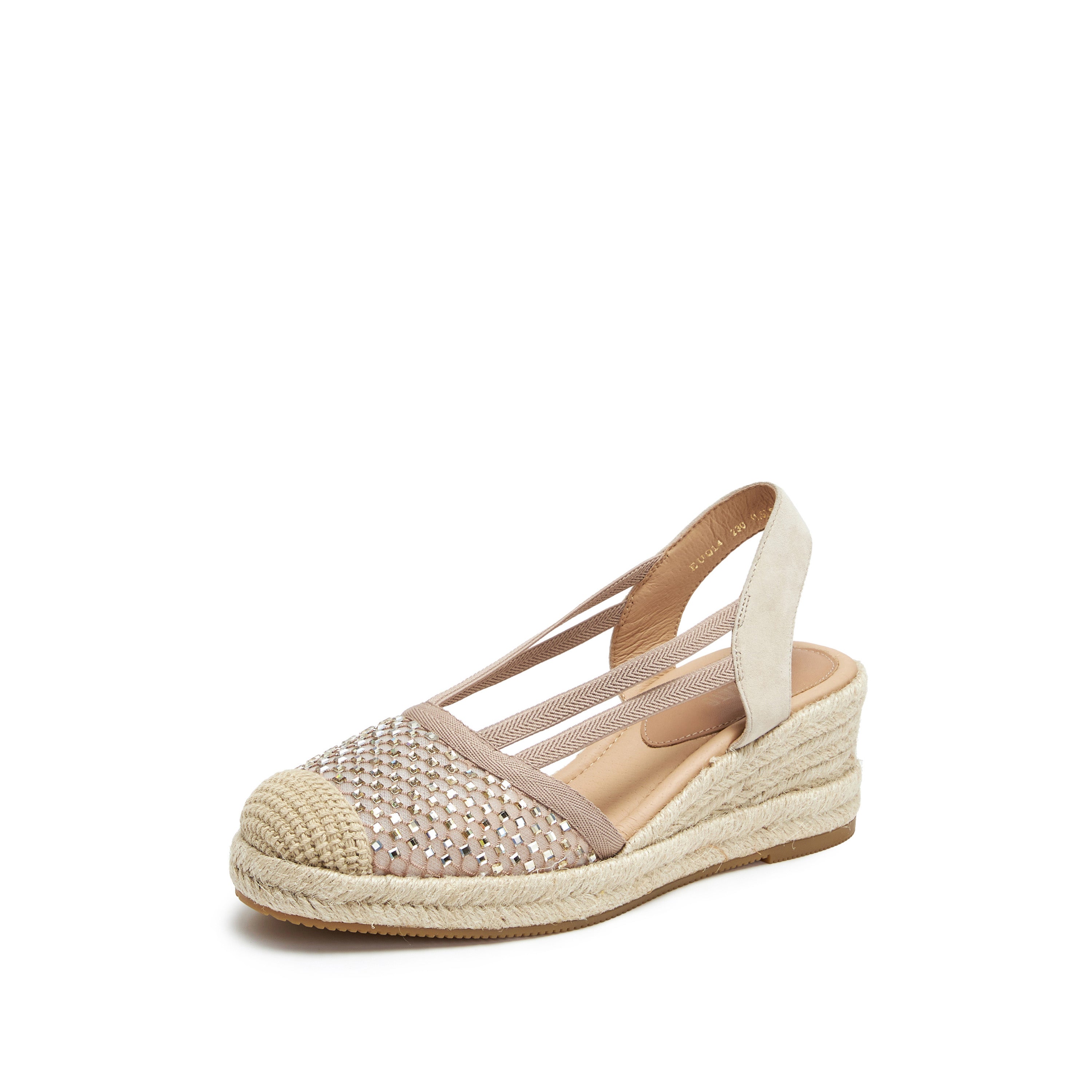 Pastel Crystal Ballerina Wedge Espadrilles