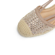 Pastel Crystal Ballerina Wedge Espadrilles