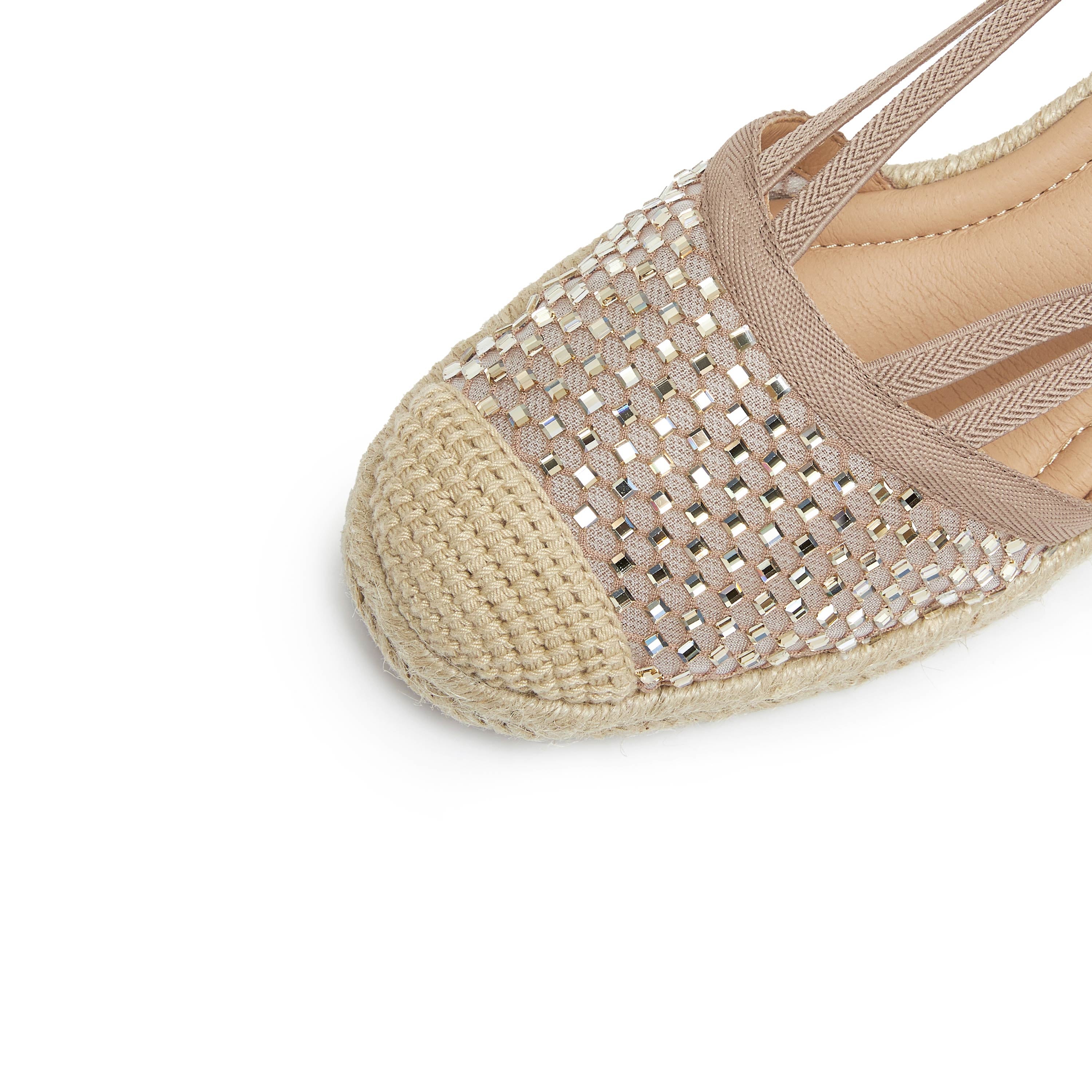 Pastel Crystal Ballerina Wedge Espadrilles