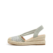 Light Blue Crystal Ballerina Wedge Espadrilles