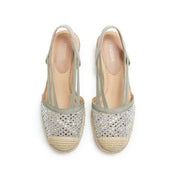 Light Blue Crystal Ballerina Wedge Espadrilles