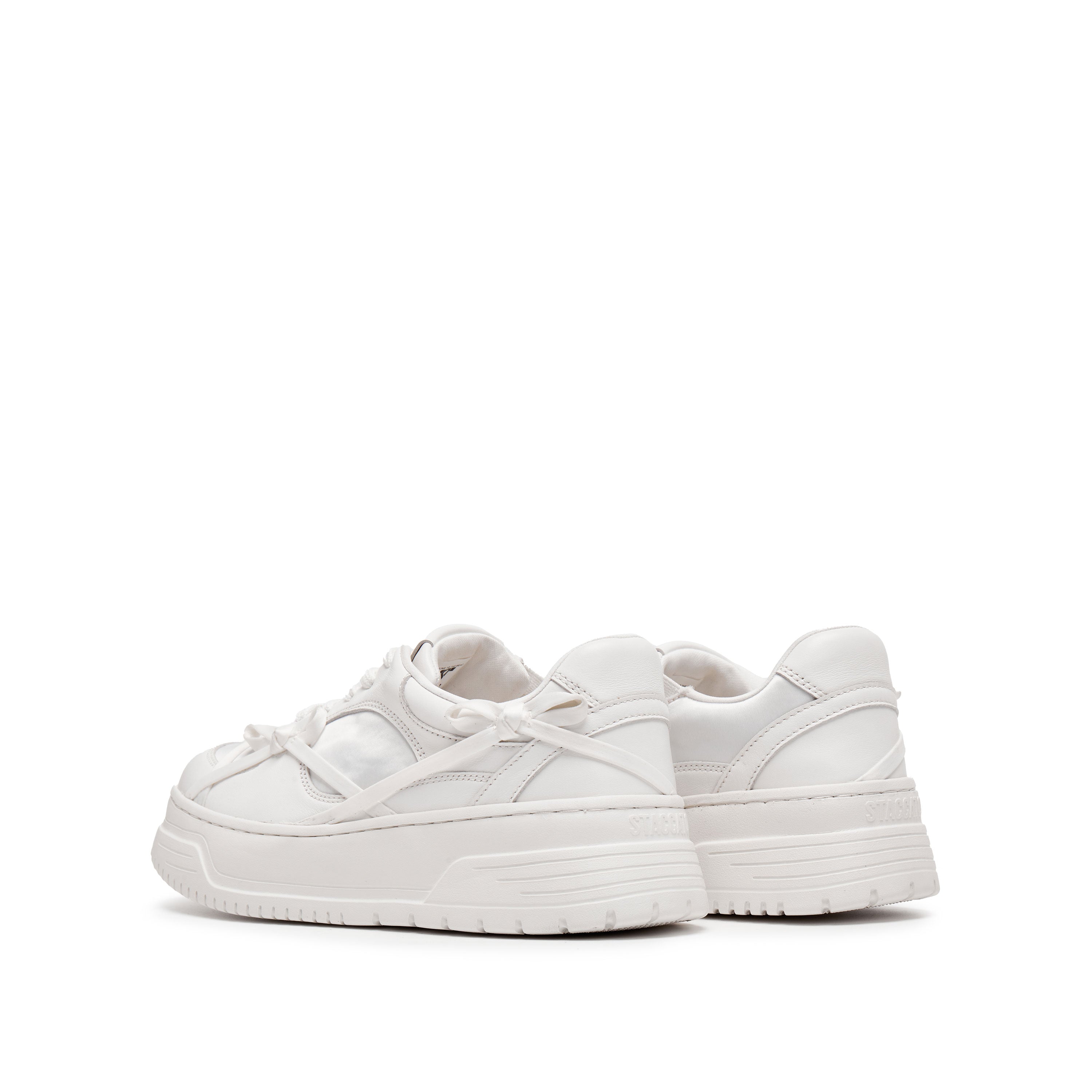 Monotone White Bows Sneakers