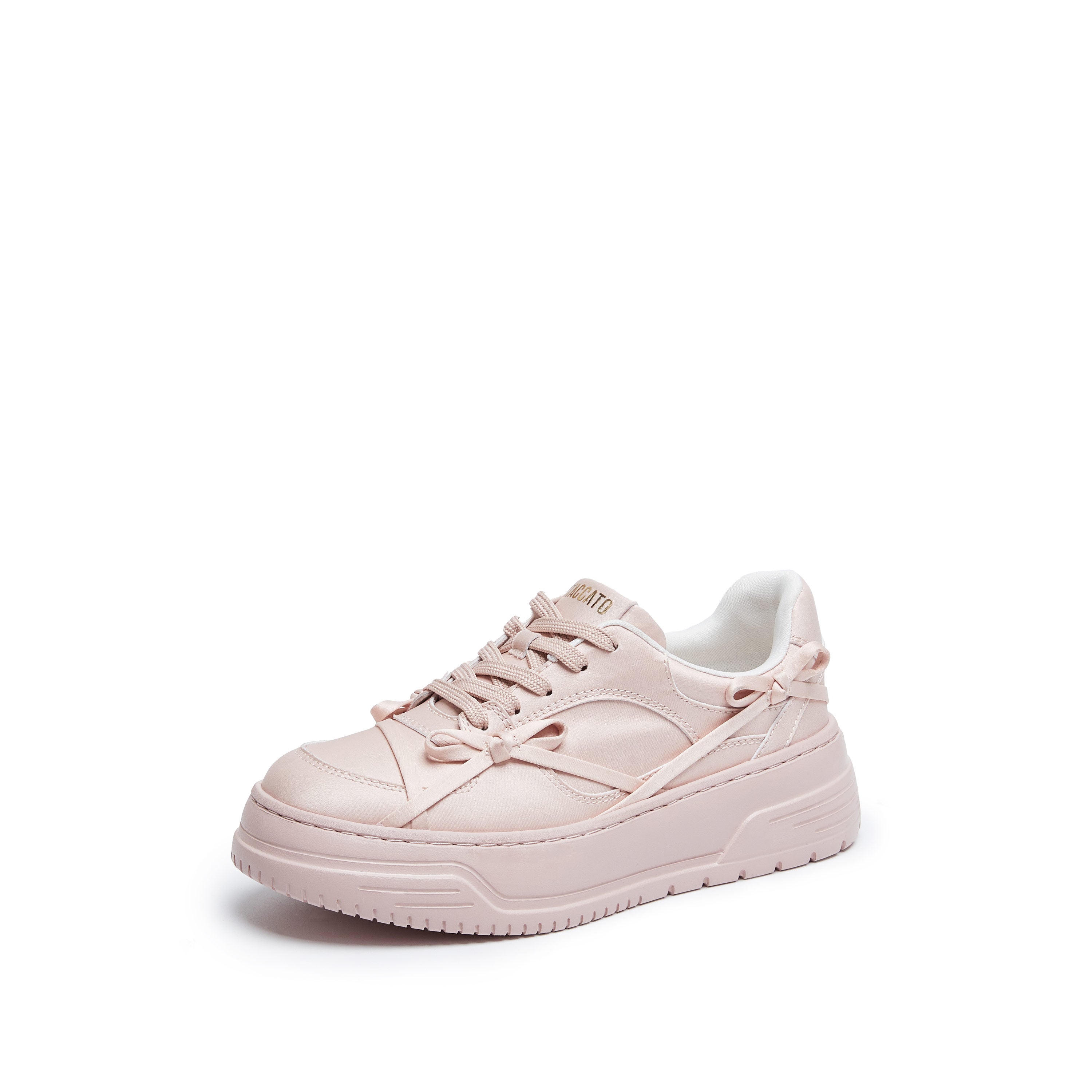 Monotone Light Pink Bows Sneakers