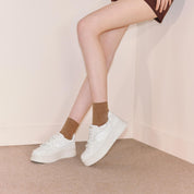 Monotone Light Pink Bows Sneakers