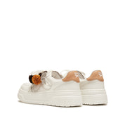 White Lucky Pinecone White Flatform Sneakers