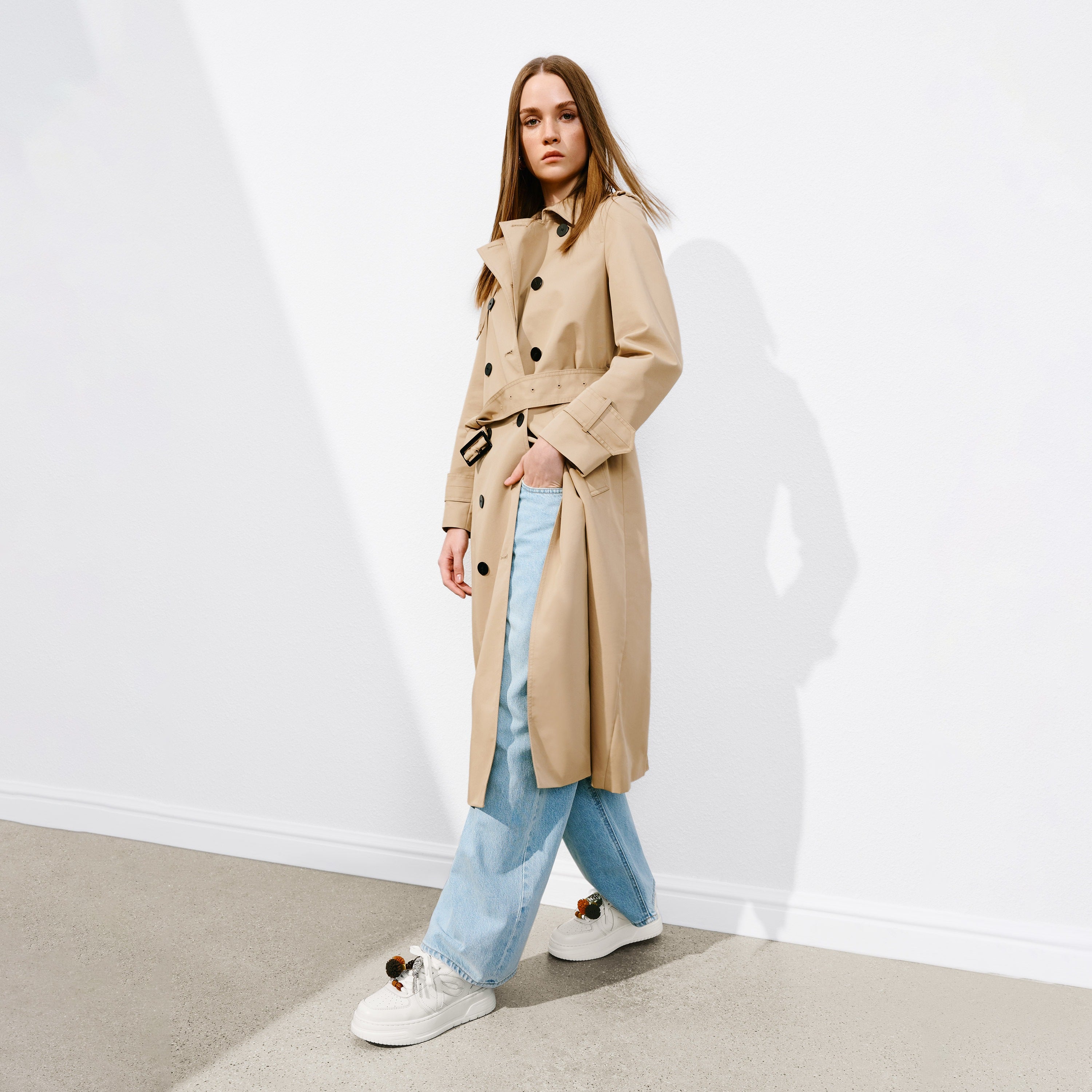White Lucky Pinecone White Flatform Sneakers