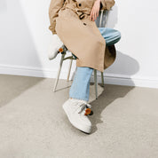 White Lucky Pinecone White Flatform Sneakers