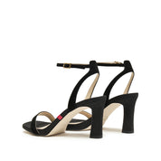 Black Suede Ankle Block Heeled Sandals
