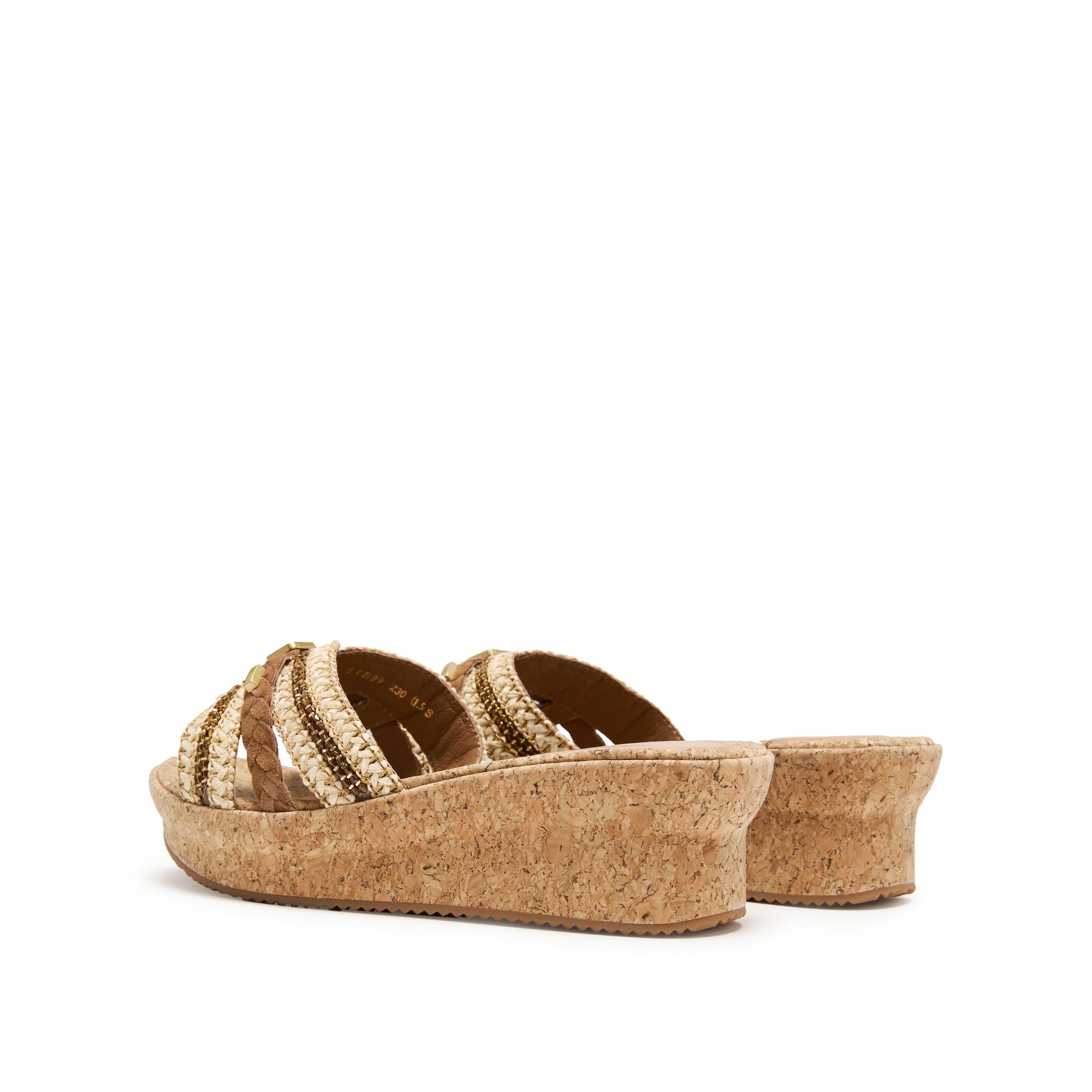 Taupe ST Straw Cube-Embellished Wedge Corks