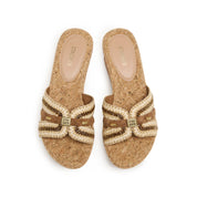 Taupe ST Straw Cube-Embellished Wedge Corks