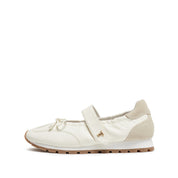 Beige ST Bow Mary Jane Derby Sneakers