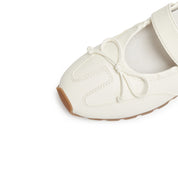 Beige ST Bow Mary Jane Derby Sneakers